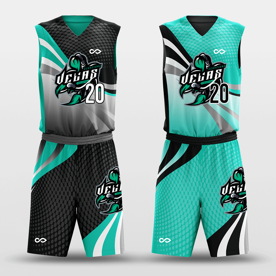 Wholesale 2020 Fully Sublimation Latest Design Light Blue Basketball Jersey  and Shorts Kit From m.