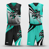 Custom Basketball Set Design Cyan and Black