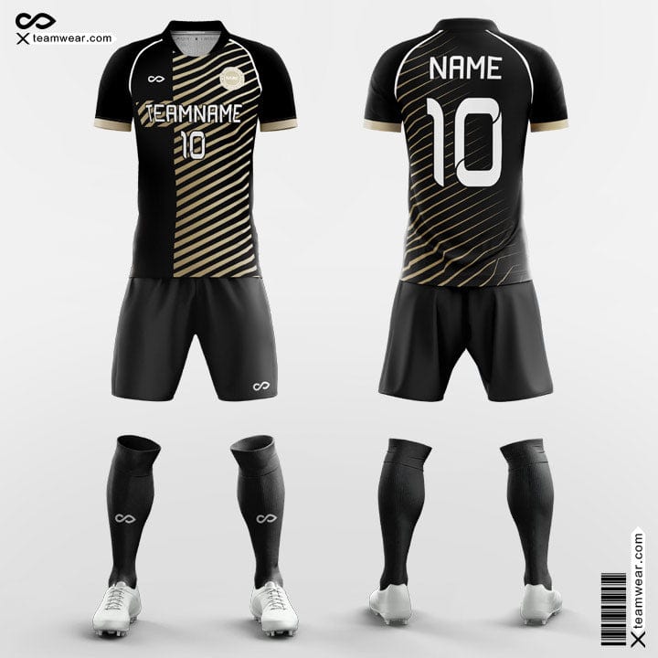 Custom Made Soccer Uniform Set World Club Team Football Jerseys Black Gold  Add Your Logo Football Training Kits - Buy Custom Made Soccer Uniform