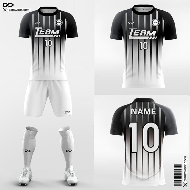 White Stripped-Custom Soccer Jerseys Kit Sublimated Design-XTeamwear