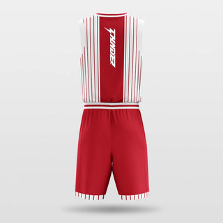 red striped basketball jersey set sublimated