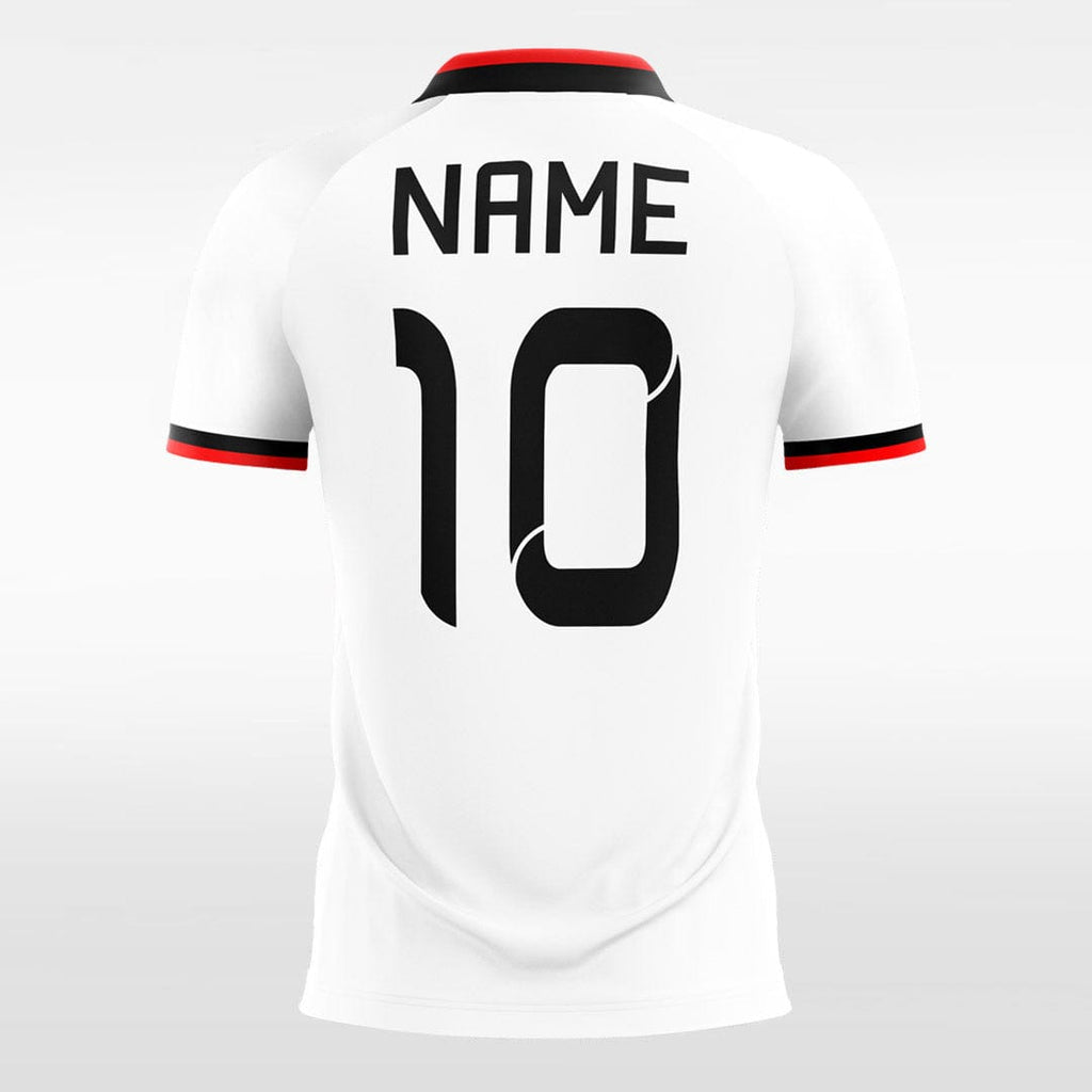 Custom White and Red Men's Sublimated Soccer Jersey