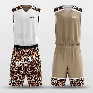 Leopard Sublimated Basketball Set Brown and White