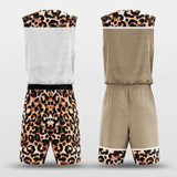 Leopard Reversible Basketball Set Brown and White