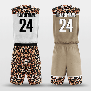 Custom Sublimated Basketball Set Brown and White