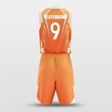 custom orange basketball uniform set