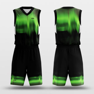 custom basketball uniform green and black