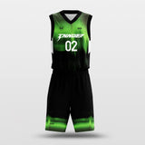 Black and Green Basketball Uniform