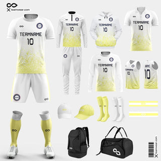 Mosaic Soccer Jerseys White and Yellow