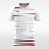 White Striped Print Soccer Jerseys