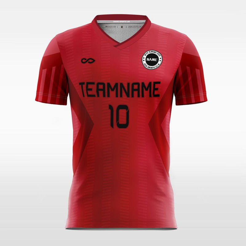 Classic Red Striped - Custom Soccer Jerseys Kit Design-XTeamwear