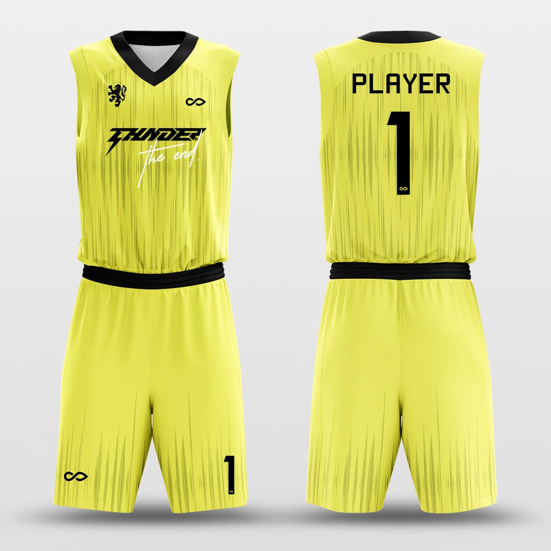 yellow sublimation basketball jersey design