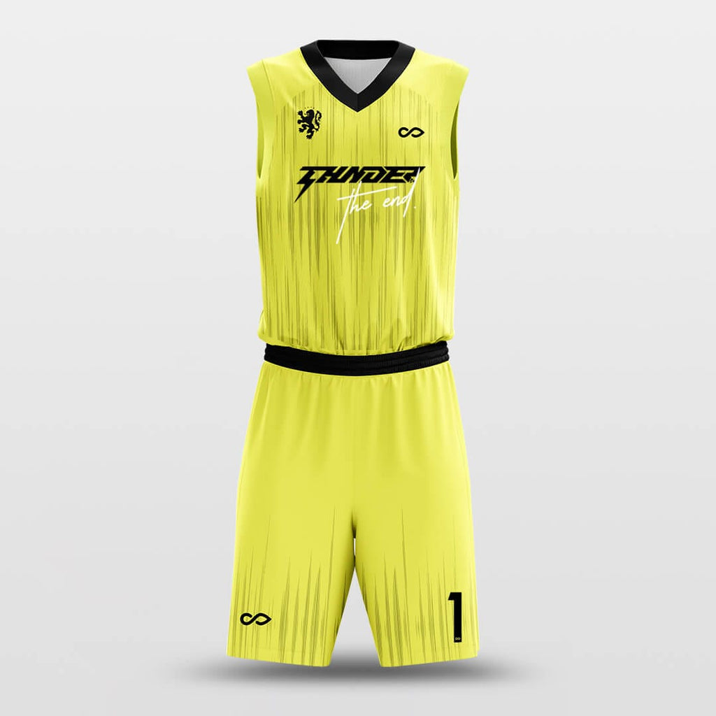 Yellow Sublimated Plain Custom Kids Basketball Uniforms | YoungSpeeds Mens
