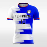 White and Blue Soccer Jersey