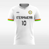 Custom White V-neck Soccer Jersey Design