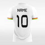Custom White V-neck Sublimated Soccer Jersey Design
