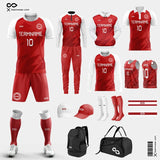 Red Soccer Uniforms Kit