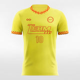 Retro Plaid Trim - Women Custom Soccer Jerseys Design Yellow