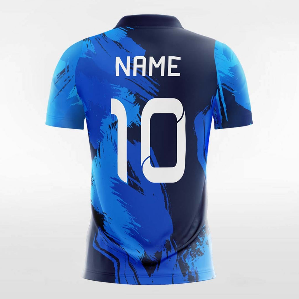 Men Multicolor New Custom Design Football Jersey - Black Blue Pattern