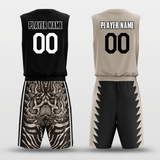 Custom Sublimated Basketball Set Brown and Black