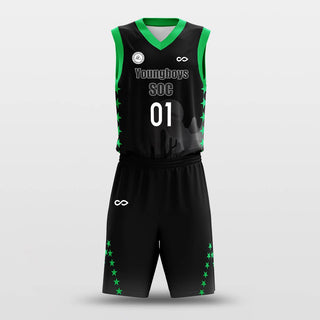 Black and Green Basketball Jersey Set