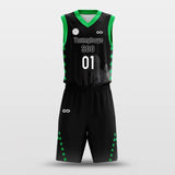 Black and Green Basketball Jersey Set