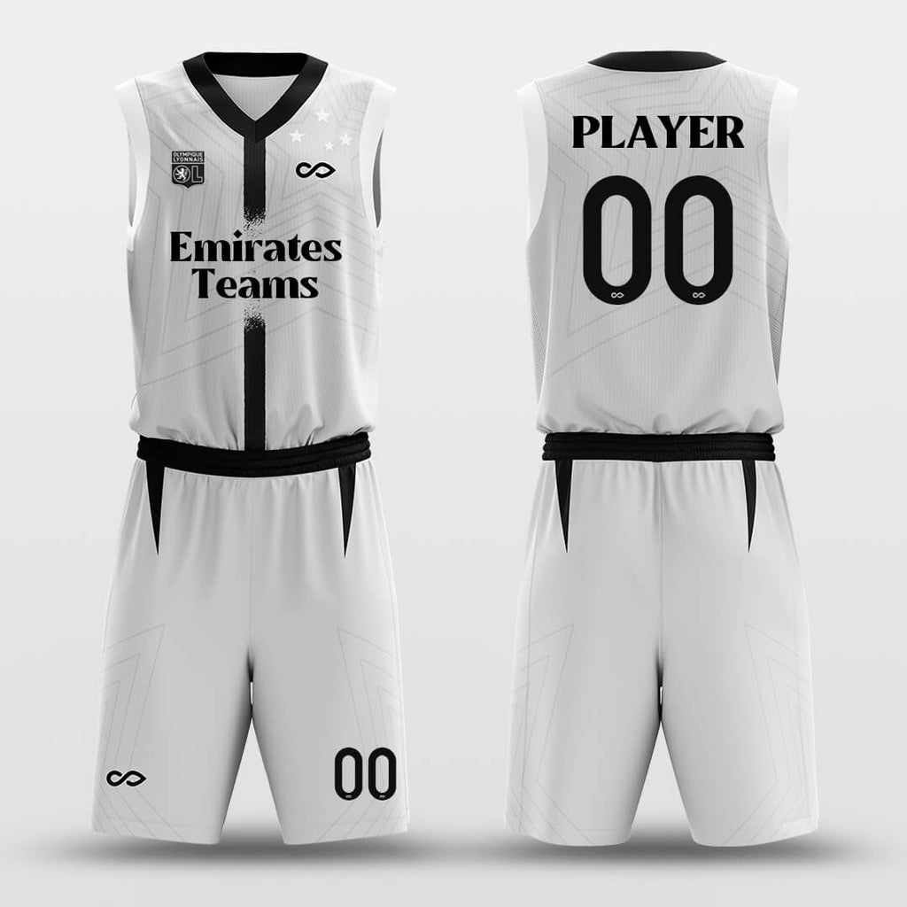 Custom Basketball Uniform Set Grey Graphic