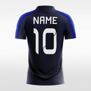 Custom Navy Blue Stripe Sublimated Soccer Jersey Mockup