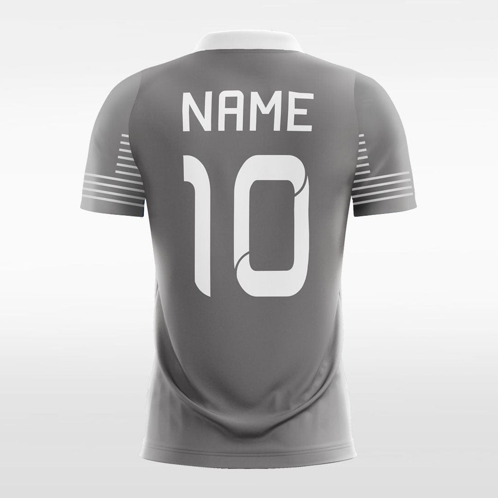 Customized Grey Men's Sublimated Soccer Jersey Mockup