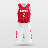 Red basketball uniforms graphic