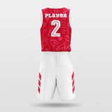 custom red basketball uniforms design