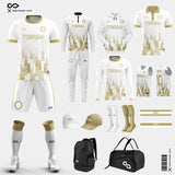 Vintage Soccer Jerseys Kit White and Yellow