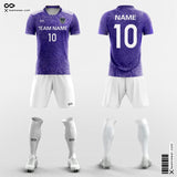 Purple Paisley Design Short Sleeve Soccer Kits