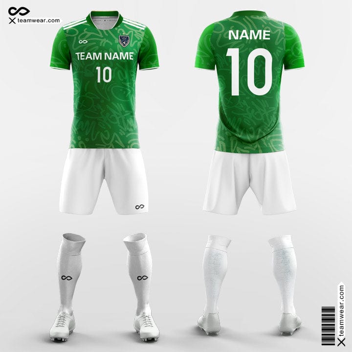 Custom Men 2020 Cheap Green/White Best Cool Short Sleeve Soccer