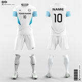 White and Blue Soccer Jersey Kit