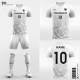 White soccer jersey geo pattern