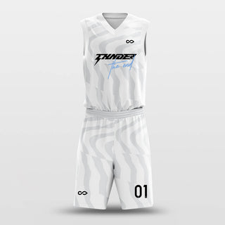 White Zebra Stripe Basketball Uniform