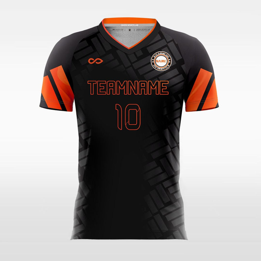 Fluorescent Black and Orange Team Soccer Jersey