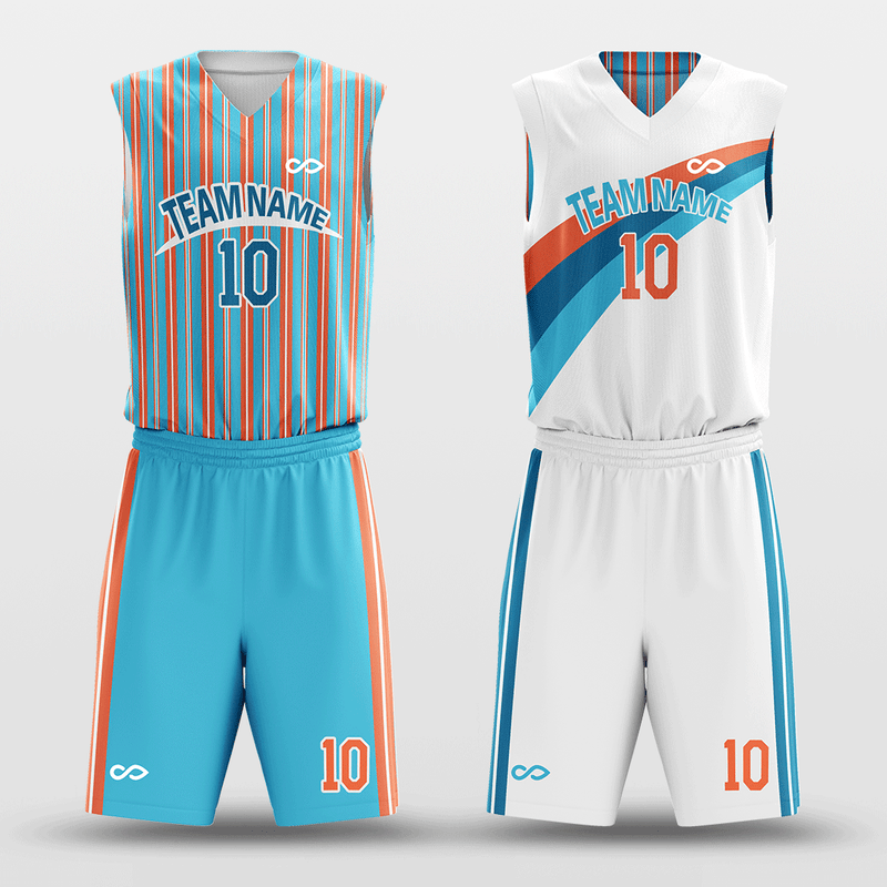 Blue Lake - Customized Basketball Jersey Design Striped-XTeamwear