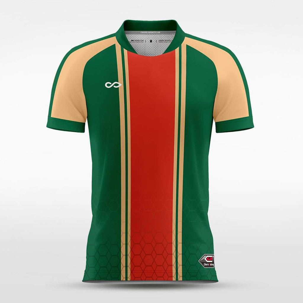 Green&Red Striped Custom Soccer Shirts