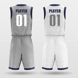 grey and white basketball jersey set