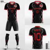 Black and Red Soccer Jersey Custom Sublimated