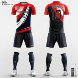 black and red soccer jersey for university