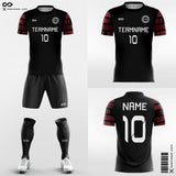 Black and Red Soccer Jersey Kit Geometry