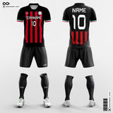 Black and Red Soccer Jerseys Custom Sublimated