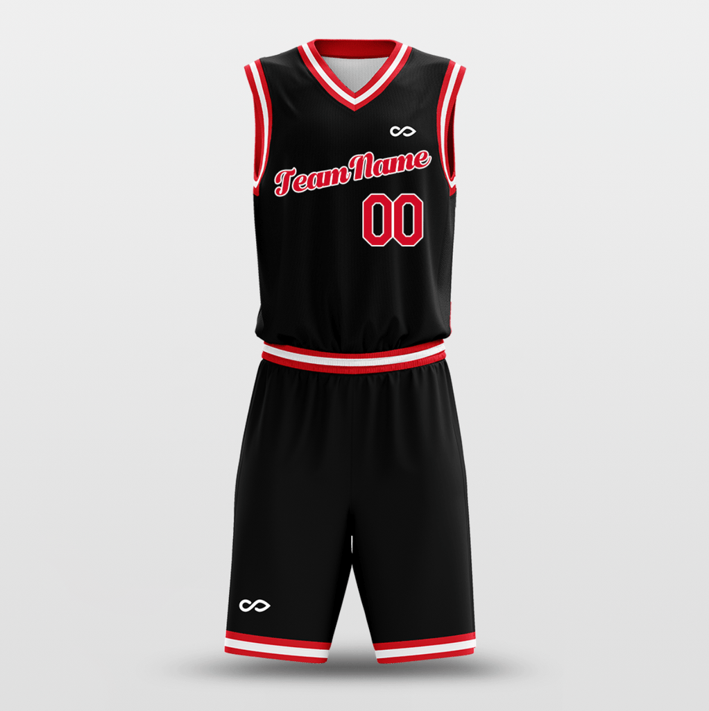 Black Red White Custom Basketball Jersey Design for Team XTeamwear