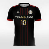 Red Pinstripe - Women Custom Soccer Jerseys Design Black Gold
