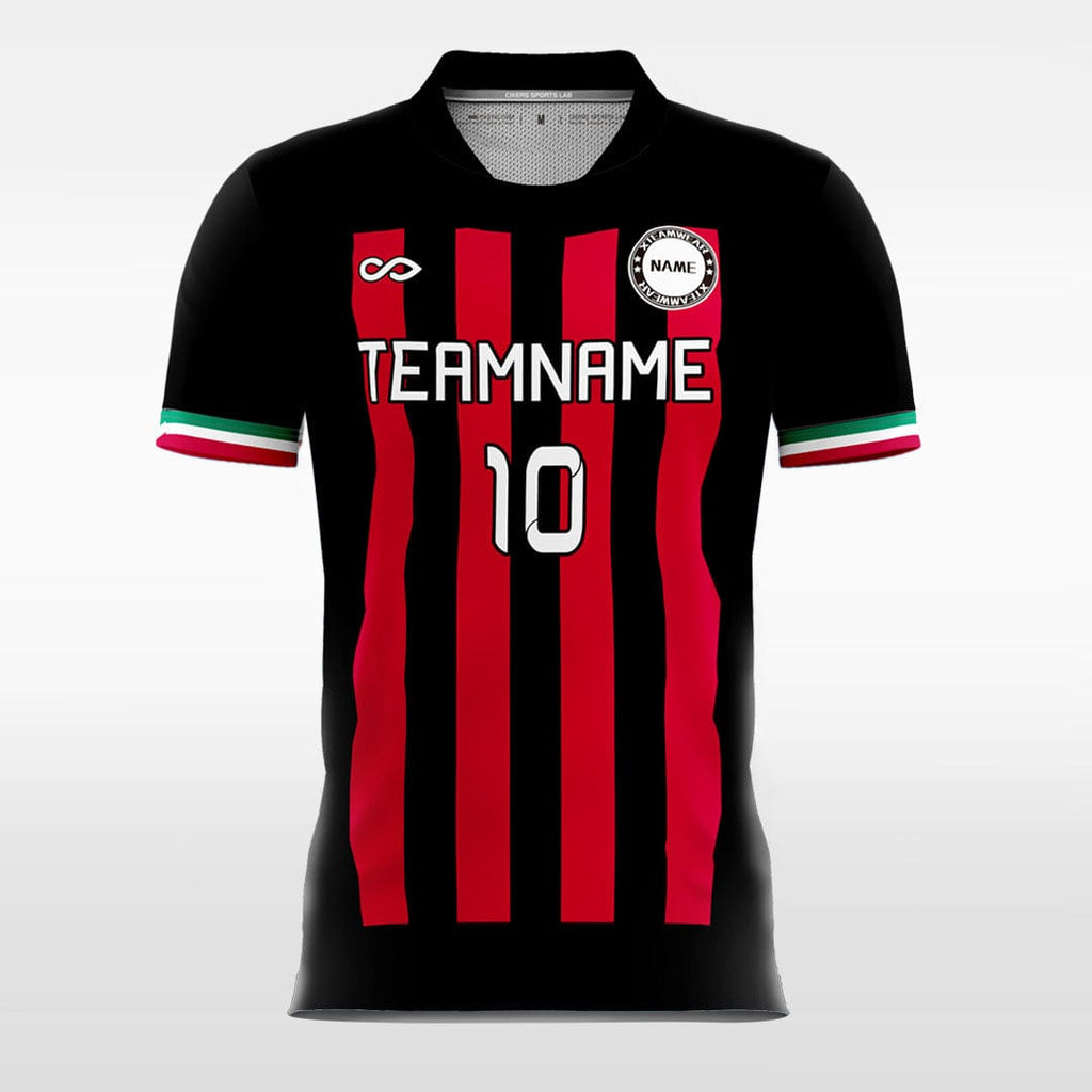 Black-Red Stripe - Custom Kids Soccer Jerseys Cool Design-XTeamwear