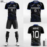 Black Soccer Jersey Cool Moire for Club