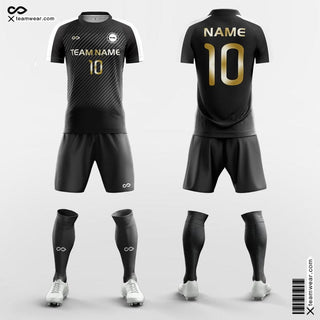 Black Soccer jersey kit diagonal